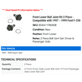 thumbnail image 2 of Front Lower Ball Joint Kit 2 Piece - Compatible with 1997 - 1999 Ford F-250 1998, 2 of 2