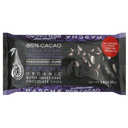 Pascha Organic 85% Cacao Bitter-Sweet Dark Chocolate Chips, 8.8 oz, (Pack of (Best Vegan Chocolate Chips)