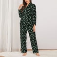 thumbnail image 2 of Lsque Monster Cartoons Pattern Long Sleeve Pajama Set for Women - Soft 2-Piece Sleepwear and Loungewear Set with Pockets, Comfy Nightwear-Large, 2 of 7