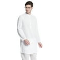 thumbnail image 3 of In-Sattva Men's Indian Mandarin Collar All Over High Embroidered Kurta Tunic; White AOH-1; SM, 3 of 6