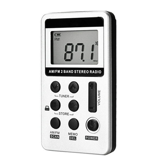 MesaSe fm radio FM AM 2 Band Stereo Radio Portable Mini Radio AM FM Transistor Radio (White)(3.31X1.89X0.47Inch)