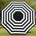 thumbnail image 5 of Sombrilla de patio Sunnyglade, 9 pies y 8 varillas, negro y blanco, 5 of 5