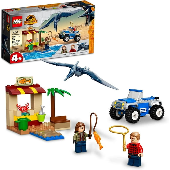 LEGO Jurassic World Pteranodon Chase 76943 Dinosaur Toy Set with 2 Minifigures and Buggy Car, Gift Idea for Kids 4 Plus Years Old