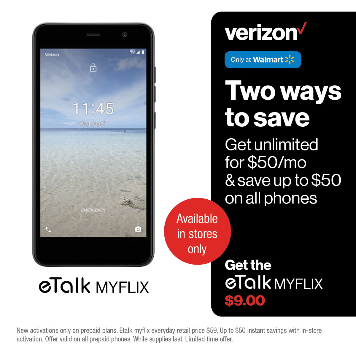 Verizon Wireless Freetel eTalk Prepaid Flip Phone - Walmart.com