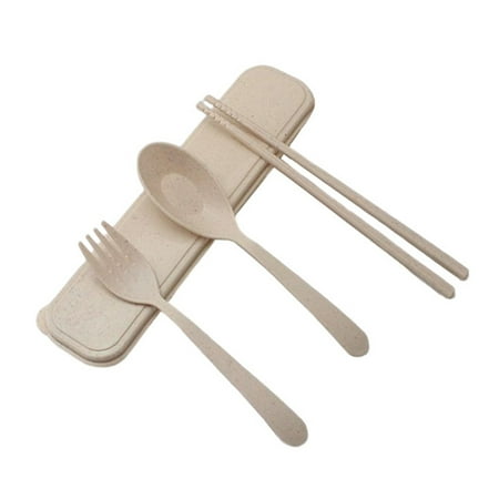 

3pcs Plastic Flatware Kit Reusable Cutlery Utensils for Picnic Hiking Camping