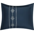 thumbnail image 4 of Nanshing Shay 7 Piece Geometric Embroidery Comforter Set, Navy/White, Queen, 4 of 7