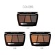 thumbnail image 4 of Sombra de cejas Menow E432 en tres tonos: café claro, ocre y marrón caqui, incluye cepillo y 2 lápices para cejas, diseño compacto y resistente al agua, ideal para un maquillaje natural y duradero., 4 of 7