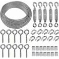thumbnail image 1 of 30m/2mm Stainless Steel Wire Rope Kit With M5 Heavy Duty Wire Tensioner, Fence Wire Roll Kit, Cable Guardrail Kit, Garden Wire Tensioners For Climbing, 1 of 5