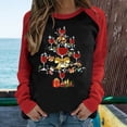 thumbnail image 2 of Tops Para Mujer Camisas de Manga Larga Otoño Primavera Patchwork Navidad Impreso Cuello Redondo Camiseta Casual Odeerbi  ODB151476, 2 of 5