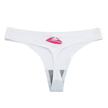 

Dadaria High Waisted Underwear for Women Fashion Delicate Women Underwear Panties Lip Printing Thong Underpant White M Women
