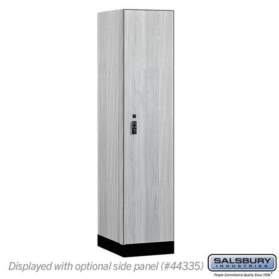 Salsbury Industries 18-41161ST-R 18 in. Wide Premier Wood Locker - Single Tier - 1 Wide - 6 ft. High - 21 in. Deep - Silver Teak - Resettable Combination Locks