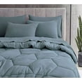 thumbnail image 6 of Chezmoi Collection Piper 7-Pieces Bed in a Bag Comforter Set with Sheets, Honeycomb Hexagon Quilted Double Brushed Microfiber Lightweight All Season Bedding Set, Full, Dusty Blue, 6 of 9