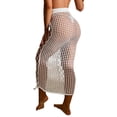 thumbnail image 4 of Coduop Women Cover-Up Sarong Hollow-Out Side Tie-Up Beach Knit Long Skirts Swimsuit Cover Up, 4 of 9