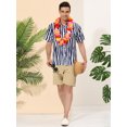 thumbnail image 3 of Camisa manga corta botones estampados irregulares Blanco azul marino T M, 3 of 6
