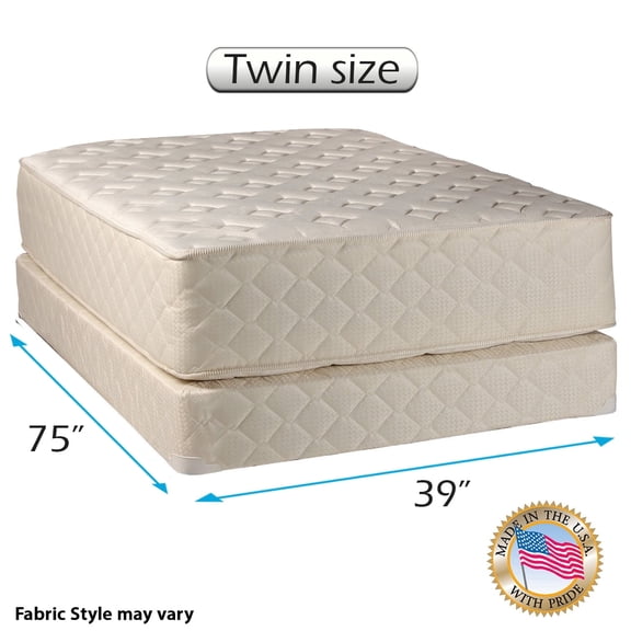 Highlight Luxury Firm Mattress Set with Bed Frame Included - Spine Support, Orthopedic Type, Innerspring Coils, Premium Edge guards, Longlasting Comfort by Dream Solutions USA (Twin 39"x75"x14")