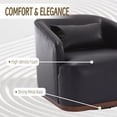 thumbnail image 6 of BISHE Swivel Accent Chair,Comfy Boucle Barrel Chair, 360 Degree Swivel Club Chair, Leisure Reading Arm Chair for Living Room, Nursery Bedroom (PU Black), 6 of 8