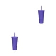 thumbnail image 3 of Yuarrent Botella de agua Frasco de vacío Vaso con pajitas Suministros para exteriores multicolores Morado oscuro 2Conjunto, 3 of 6