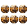 thumbnail image 2 of Pofeuu Pastoral Sunflower Corgi Print Leather Coasters Set of 6, Round Cups Mugs Mat Pad for Home Kitchen Heat Resistant Drink Coasters,Octagon, 2 of 7