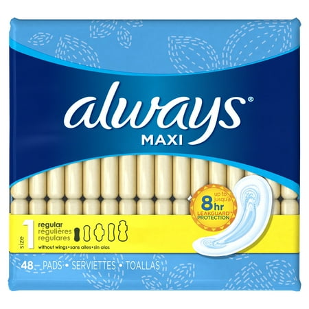pads wings without maxi always count regular unscented