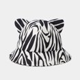thumbnail image 3 of RFQWOVSR Women's Animal Print Bucket Hat with Cat Ear Design for Casual Wear, 3 of 6