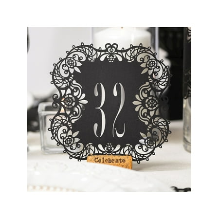 - Number 31-40 Laser Cut Black Table Number Cards (5.5x5.5mm)