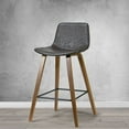 thumbnail image 2 of Set of 2 Alyn Modern Brown Bar Stool with Walnut Finish Plywood Legs and Metal Footrest, 2 of 9