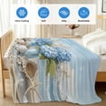 thumbnail image 4 of Hydrangeas Flowers Cooling Blanket, Lightweight Breathable Summer Throw Blanket with Double Sided Cold Effect,Coastal Seaside Starfish Summer Picnic Beach Blankets Bed Sheet for Hot Sleepers 40"x60", 4 of 8
