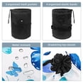 thumbnail image 3 of PhooArto Large Barrel Drawstring Makeup Bag, Watercolor Butterflies Silhouette Travel Cosmetic Bag Portable Make Up Organizer Bag, 3 of 6