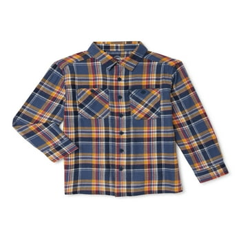 Wonder Nation Boys Flannel Shirt, Sizes 4-18 & Husky