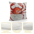 thumbnail image 4 of ONETECH  Crabs Throw Pillow Cover, for Nautical Home Decor Sea Animals Theme in Watercolor Style Effect on Plain Background, Decorative Square Shape Accent Cushion Pillow Case,Vermilion, 4 of 5