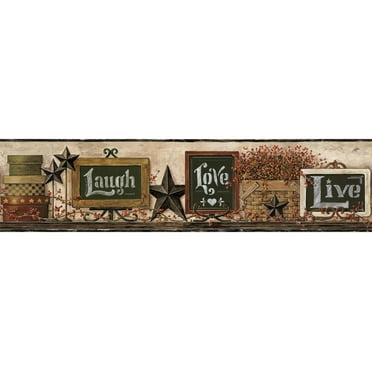 York Wallcoverings Country Chalkboard Shelf Wallpaper Border