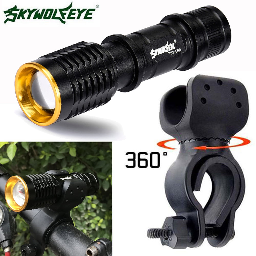 Bicycle Rechargeable Q5 LED Tactical USB Flashlight Torch Zoom Portable Lighting