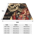 thumbnail image 3 of Fotbe Gothic Eastern Floral Skull Manta de Franela Acolchonada con Estampado, Súper Suave y Esponjosa, Extra Grande para Sofá, Cama, Uso Todo el Año-80"x60", 3 of 7