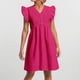 thumbnail image 2 of Vestido informal de color liso para mujer con mangas colgantes de encaje y mini falda - Poliéster, diseño con volantes y cuello en V, apto para mujeres embarazadas, 2 of 4