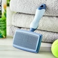 Vibrant Life Self Cleaning Dog Slicker Brush with NonSlip Handle