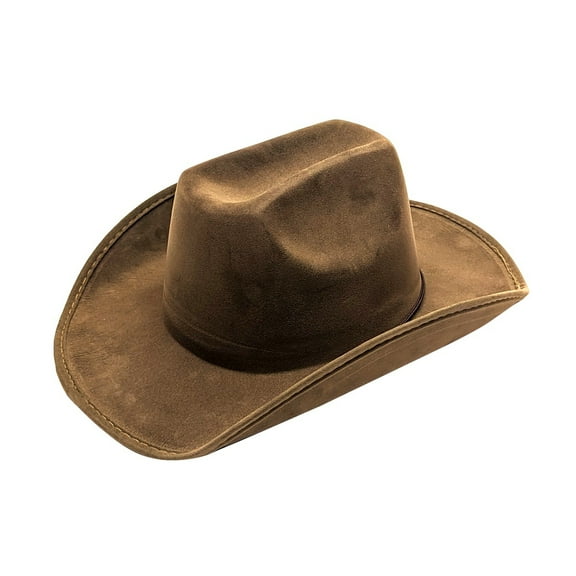 Felt Brown Western Cowboy Cowgirl Adventurer Hat Men Women Adult Halloween Costume Party Accessory