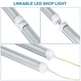 thumbnail image 4 of BEISHIJIA BSK.BESTKA 20 Pack, LED Shop Light, 8FT 120W 18800LM 6000K, Cold White, V Shape, Clear Cover, Linkable T8 LED Tube Lights, LED Shop Lights for Garage 8 Foot with Plug, 4 of 8