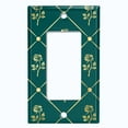 thumbnail image 5 of Metal Light Switch Plate Cover Elegant Yellow Tufted Rose Emerald Damask DAM097, 5 of 13