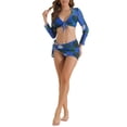 thumbnail image 2 of Conjuntos de bikini halter ajustables para mujeres INSPIRE CHIC de 4 piezas con cubierta en azul verde medio, 2 of 5