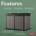 thumbnail image 3 of Keter Premier Jumbo Horizontal Durable Resin Outdoor Storage Shed With Heavy Duty Floor and Locking Latch Double Doors, Grey, 3 of 12