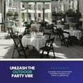 thumbnail image 4 of 24 Black Resin Folding Chairs with Padded Seats – Stackable, Lightweight, Indoor/Outdoor, 4 of 6