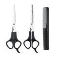 thumbnail image 1 of Juego de 3 tijeras profesionales para cortar el cabello con tijeras de entresacar y peine para uso en salones de belleza y en casa., 1 of 5