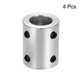 thumbnail image 2 of 5mm to 12mm Bore Rigid Coupling 25mm Length 20mm Diameter Aluminum Alloy Shaft Couplers Connector Silver 4pcs, 2 of 3