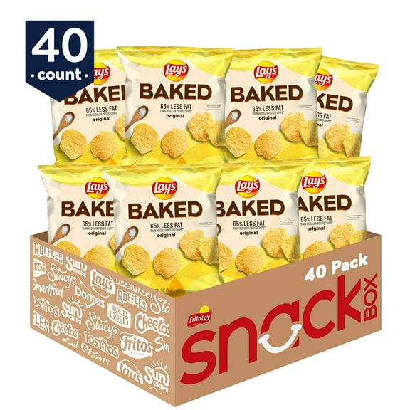 Baked Lay's Original Potato Crisps, 0.875 oz Bags, 40 Count