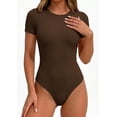 thumbnail image 2 of PRETTYGARDEN Body Suits for Womens Summer Tops Casual Short Sleeve Ribbed Fitted Basic Tee Shirts Spring Fashion Clothes, 2 of 9
