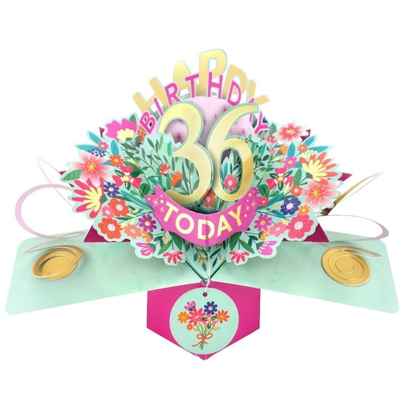 Happy 36th Birthday 36 Today Pop-Up Greeting Card Love Kate's Pop Up Cards Her