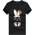 thumbnail image 1 of EQWLJWE Chemises de Pâques pour Femmes, Été Mignon Imprimé Lettre Hauts Blouse Décontractée Manches Courtes Col Rond T-Shirts Graphiques Lapin Liquidation, 1 of 5