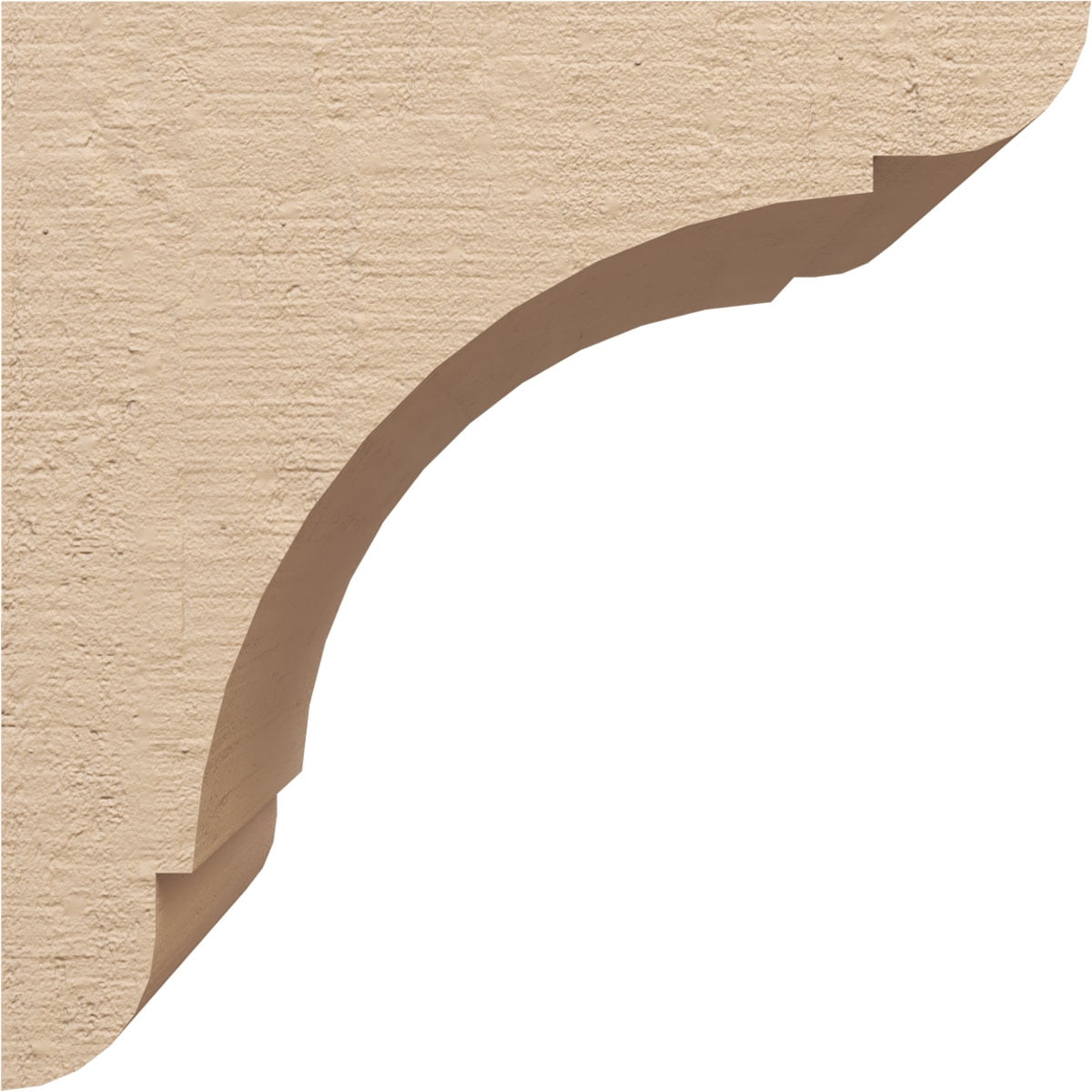 12"W x 12"D x 12"H Wide Olympic Rough Cedar Woodgrain TimberThane Corbel, Primed Tan