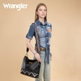 thumbnail image 3 of Wrangler Hobo Bags for Women Vegan Leather Top Handle Shoulder Purses and Handbags, Western Black, 3 of 7