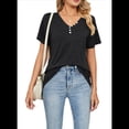 thumbnail image 2 of Blusas de Verano para Mujer, Camisas de Corta, Conjuntos Casuales de Negocios, Ropa de Moda para Vacaciones en la Playa 2025, Negro XXL, 2 of 6